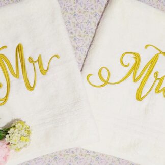 Σετ πετσετών με κέντημα - Mr and Mrs