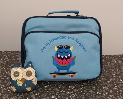 Lunch box με κέντημα - Τερατάκι