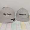Σετ δύο καπέλων snapback με κέντημα για πατέρα/μητέρα-παιδί - Big Boss-Mini Boss
