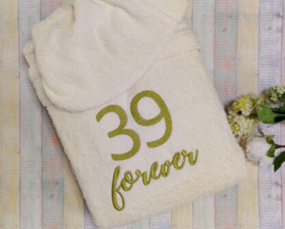 Μπουρνούζι ενηλίκων με κέντημα - 39 Forever
