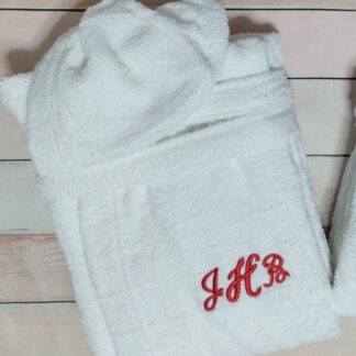 Μπουρνούζι ενηλίκων με κέντημα - Μονόγραμμα στο στήθος