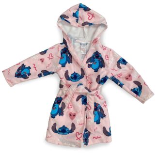 Ροζ παιδικό μπουρνούζι quick dry - Lilo και Stitch