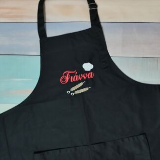 Ποδιά με κέντημα - Καπέλο chef, σουβλάκια και όνομα